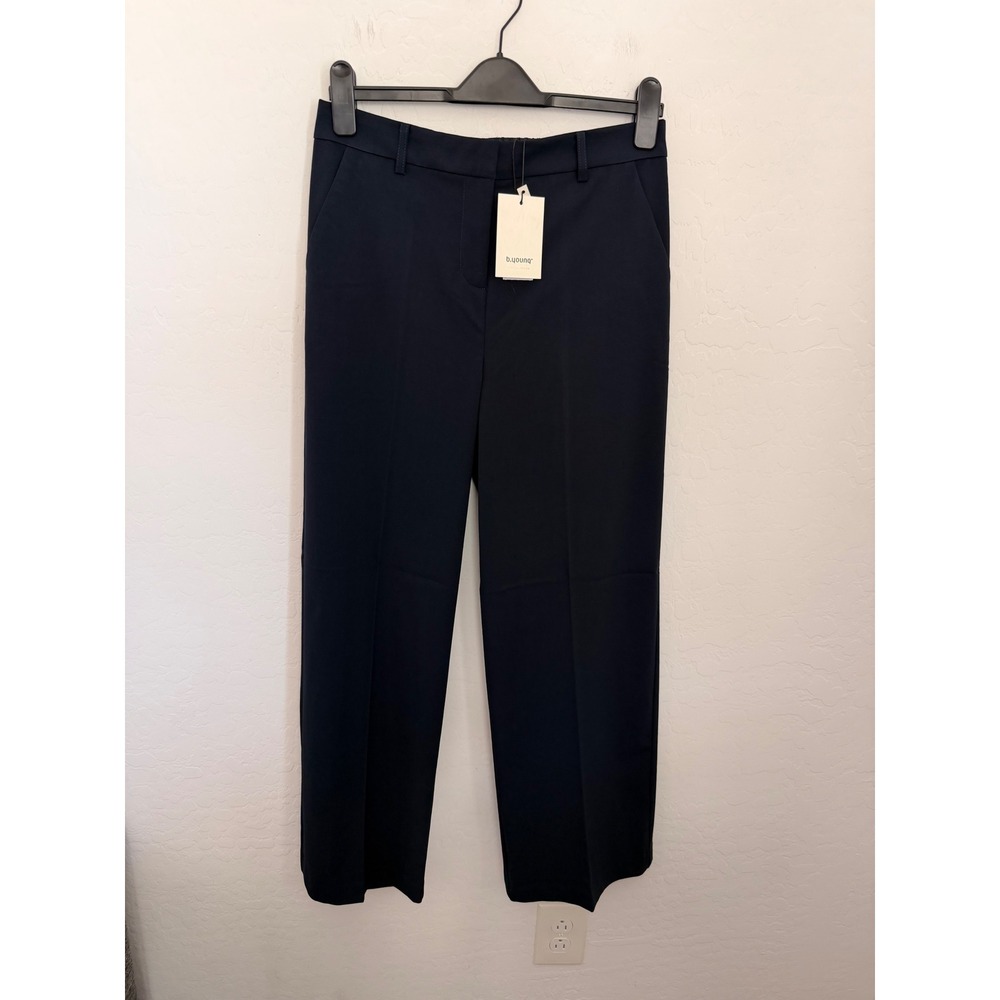 b.young Danta Wide Leg Cropped Minimalist Corporate Chic Scandi Pants Size 8 NWT